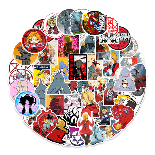 50PCS Fullmetal Alchemist Stickers - Anime Alchemy Decals for Laptops, Notebooks, Water Bottles & Manga Fan Gifts