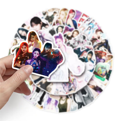 50PCS Aespa Idol Graffiti Waterproof Sticker Creative Decoration Refrigerator Skateboard Water Cup Helmet Guitar