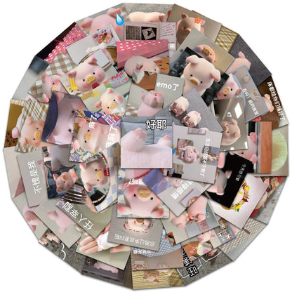 50PCS of Lulu Pig packaging graffiti stickers, personalized, fashionable, creative and trendy DIY exquisite decorative decal cups, helmets, skateboards, popular sticker toys