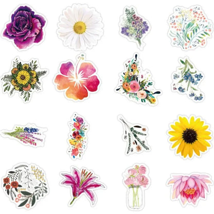 50PCS  Personalized Girl Cartoon Flowers Graffiti Laptop Skateboard Guitar Helmet Cup Waterproof Sticker Decoration