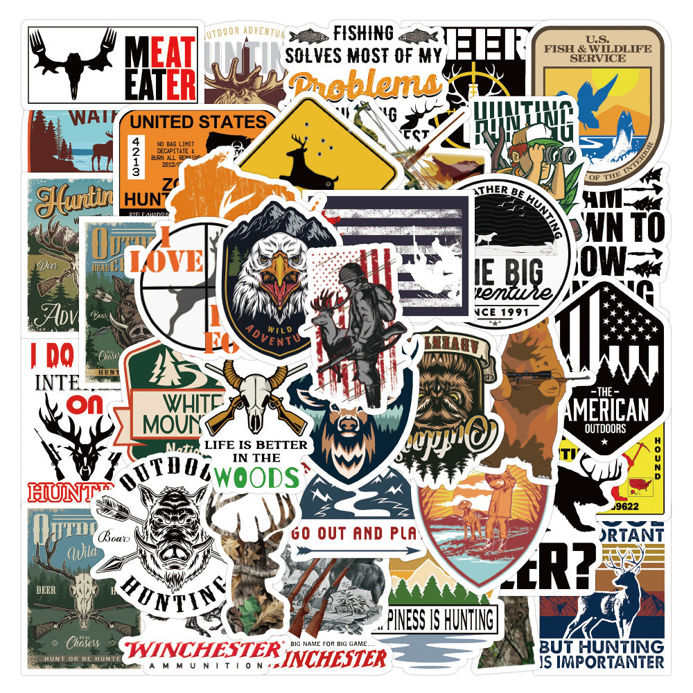 50PCS Urban Safari Stickers - Civilized Hunting Decals for Modern Quest Logs, Digital Trophies & Symbolic Predation Journals