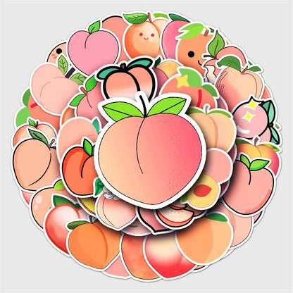 50PCS Peach Cartoon Personality Creative Sticker  DIY Guitar Refrigerator Computer Suitcase Notebook Waterproof