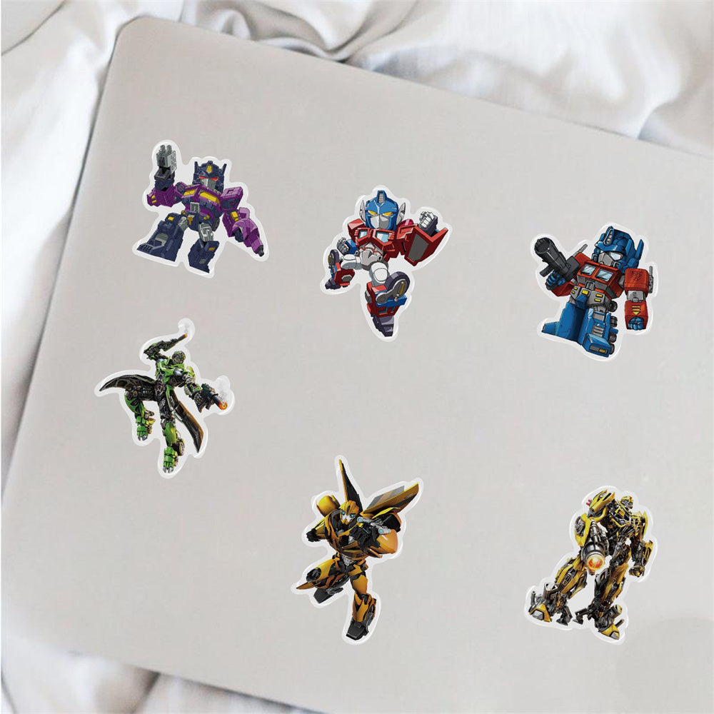 50PCS Transformers Graffiti Stickers for Trunks, Laptops, Skateboards, Refrigerators, Helmets, Water Bottles, Stationery Boxes, and More—Exquisite DIY Desktop Decor Decals