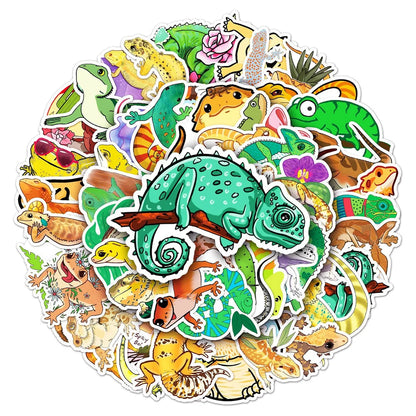 50PCS Lizard Graffiti Waterproof Personalized Sticker Cartoon Animal DIY Skateboard Laptop Refrigerator Water Cup