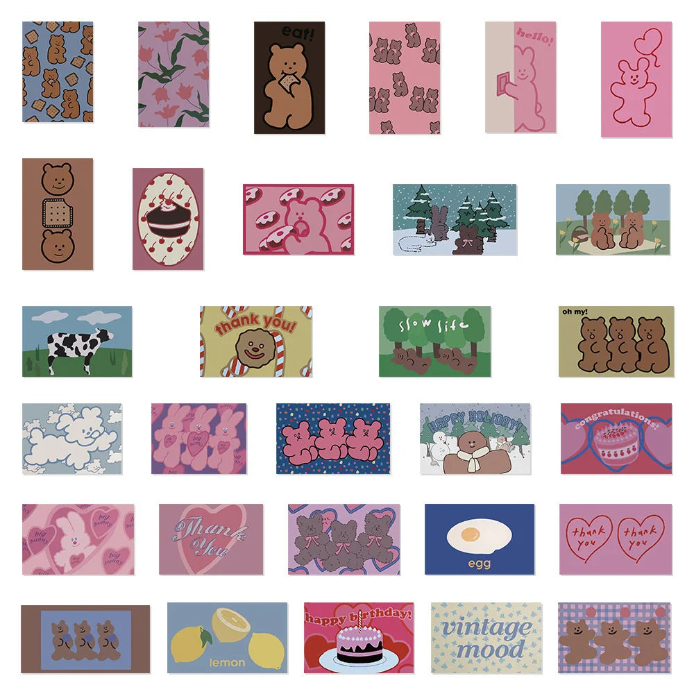 50PCS Little Fresh Girly Heart Graffiti Waterproof Sticker Toy Decoration Notebook Gift iPad Guitar PVC Sticker