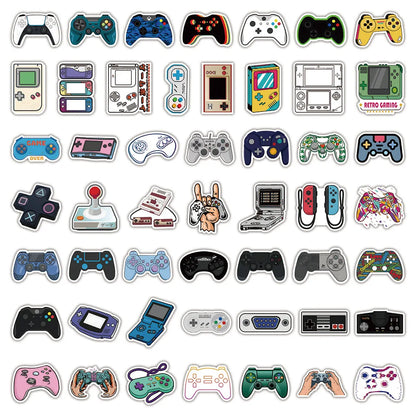 50PCS Cartoon Childhood Memories Game Electric Controller Sticker iPad Mobile Phone DIY Scrapbook Toy Decoration