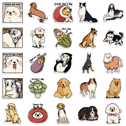 50PCS Inter-Species Encounter Stickers - Hand-Drawn Canine Epiphany Decals for Cross-Species Kinship Maps, Accidental Intimacy Journals & Animal Gaze Archives