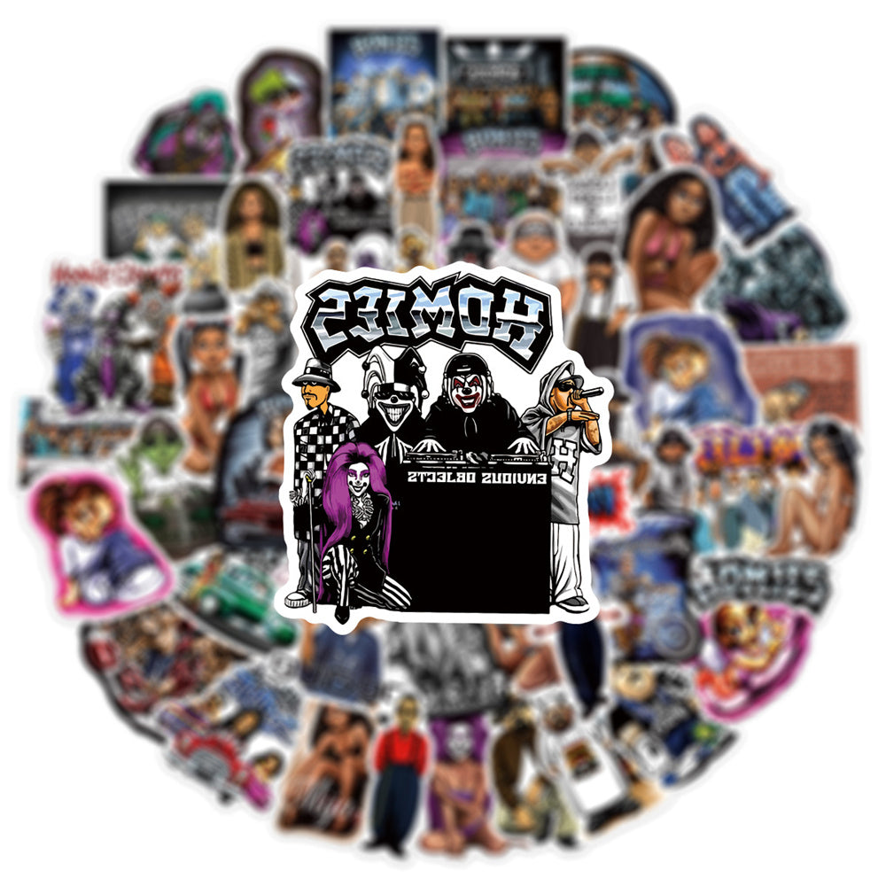 50PCS New Hip-Hop Aesthetic Homies Cartoon Graffiti Stickers for Suitcases, Laptops, Guitars, Water Bottles, Decorative Decals, Toys