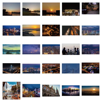 60PCS City Sunset Landscape Graffiti Stickers Personalized Fashion Creative DIY Trend Decorative Stickers Refrigerator Water Cup Guitar Helmet Skateboard Popular Decals Toys