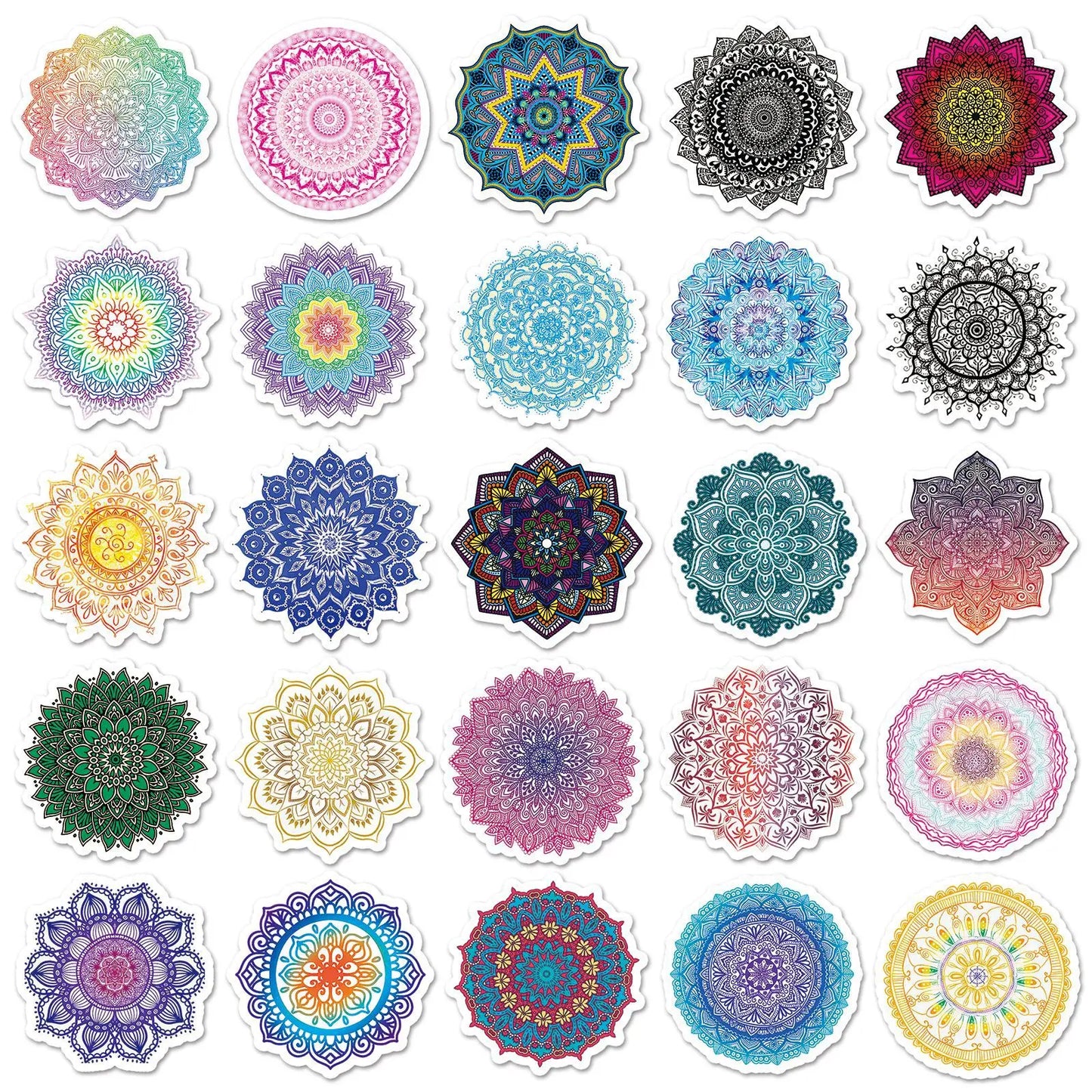 50PCS Cartoon Mandala Sticker Graffiti iPad Luggage Notebook Car  Computer DIY Pattern Scrapbook Toys Decoration