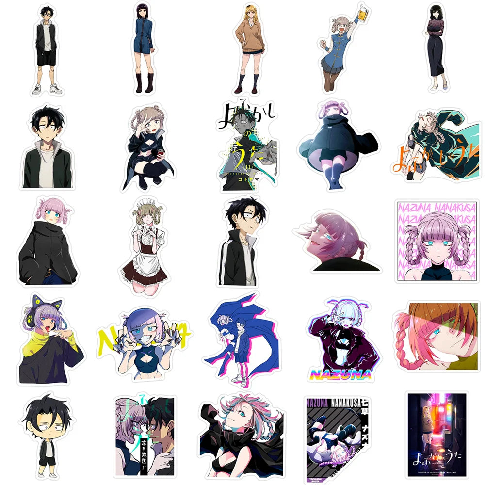 50PCS Anime All Night Song Vampire Graffiti Waterproof Sticker Personality Creative Trend Decal Skateboard Guitar