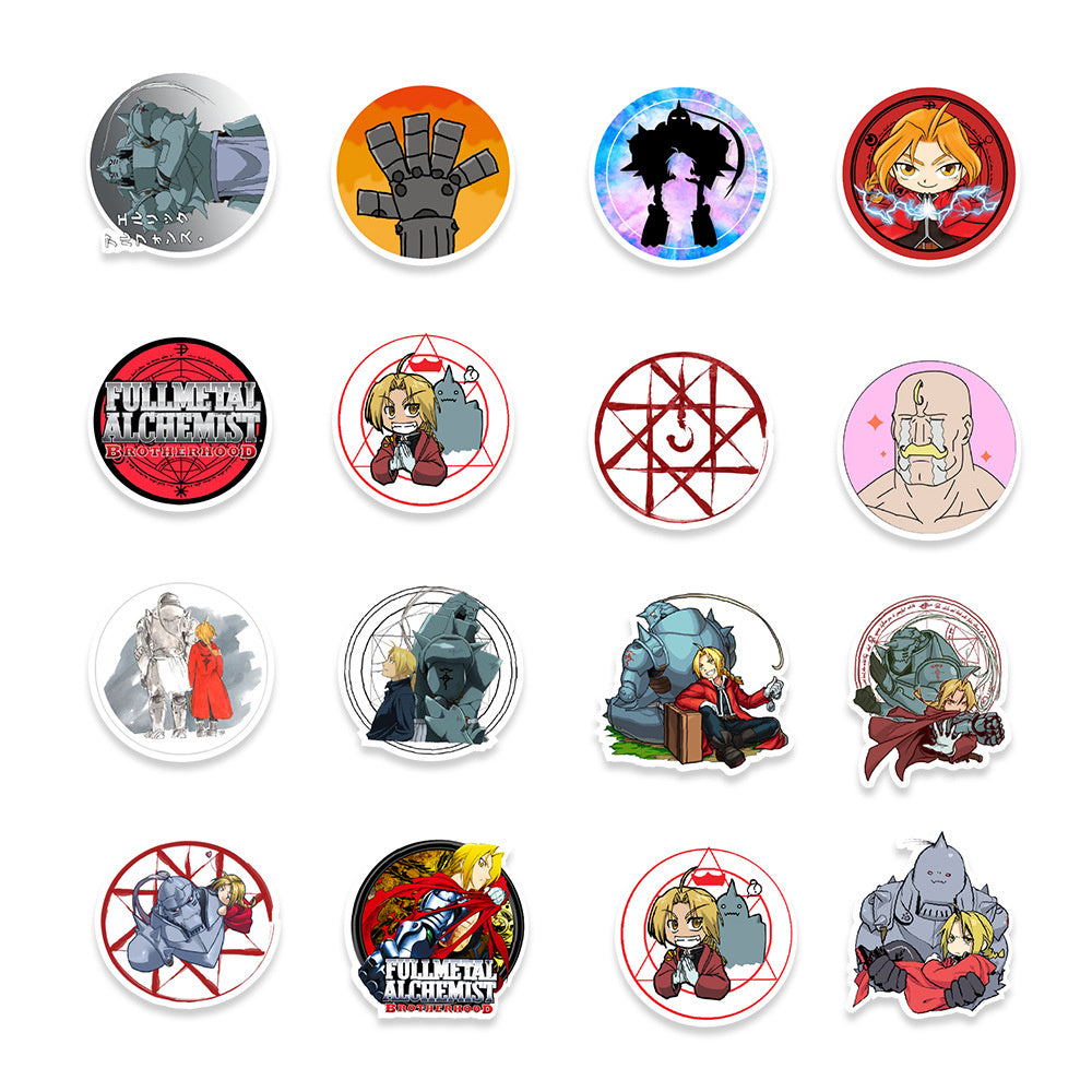 50PCS Fullmetal Alchemist Stickers - Anime Alchemy Decals for Laptops, Notebooks, Water Bottles & Manga Fan Gifts