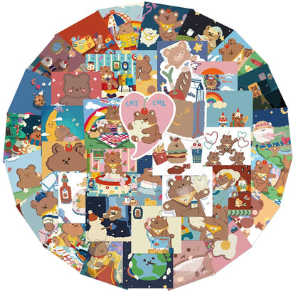 40PCS Cartoon Super Cute Bear Graffiti Stickers Luggage Laptop IPad Skateboard Helmet Cup Waterproof Sticker