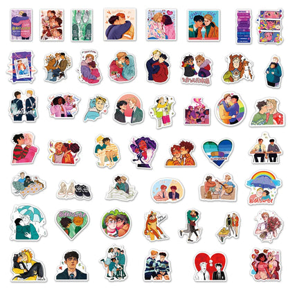 50PCS    DatingGay Heartstopper Graffiti Waterproof Sticker Creative Trend Personalized Decoration Water Cup Guitar