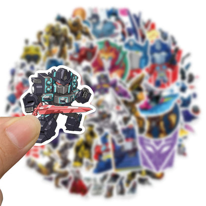 50PCS Transformers Graffiti Stickers for Trunks, Laptops, Skateboards, Refrigerators, Helmets, Water Bottles, Stationery Boxes, and More—Exquisite DIY Desktop Decor Decals