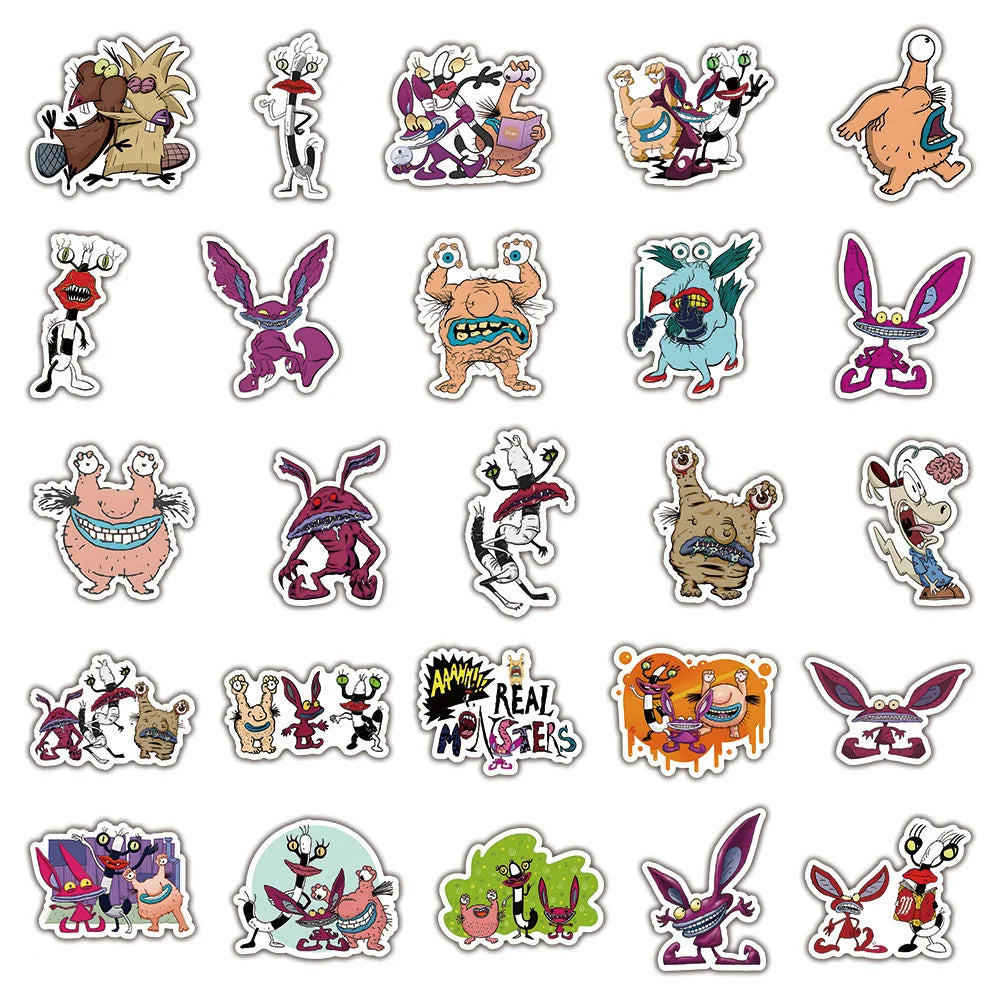 50PCS Anime Ah! There Are Monster Graffiti Waterproof Stickers Creative Trend Personality Decorative DecalsHelmet