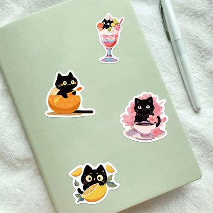 50PCS Classic Cute Cat Doodle Stickers, Timeless Cartoon Kitty Decals for Endless Adoration and Crafts