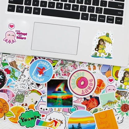 50PCS cartoon Kawaii cute animal sticker toy DIY skateboard laptop luggage iPad PVC sticker