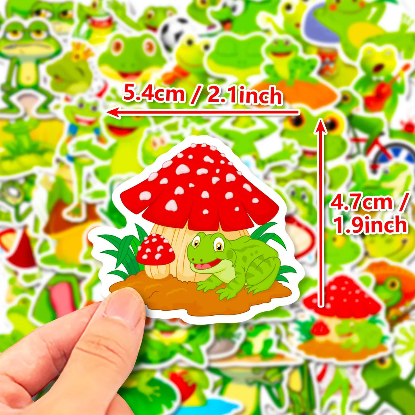 50PCS Cartoon Animal Frog Sticker Graffiti iPad Luggage  Car Guitar DIY Personalized Wall Sticker Toy Decoration