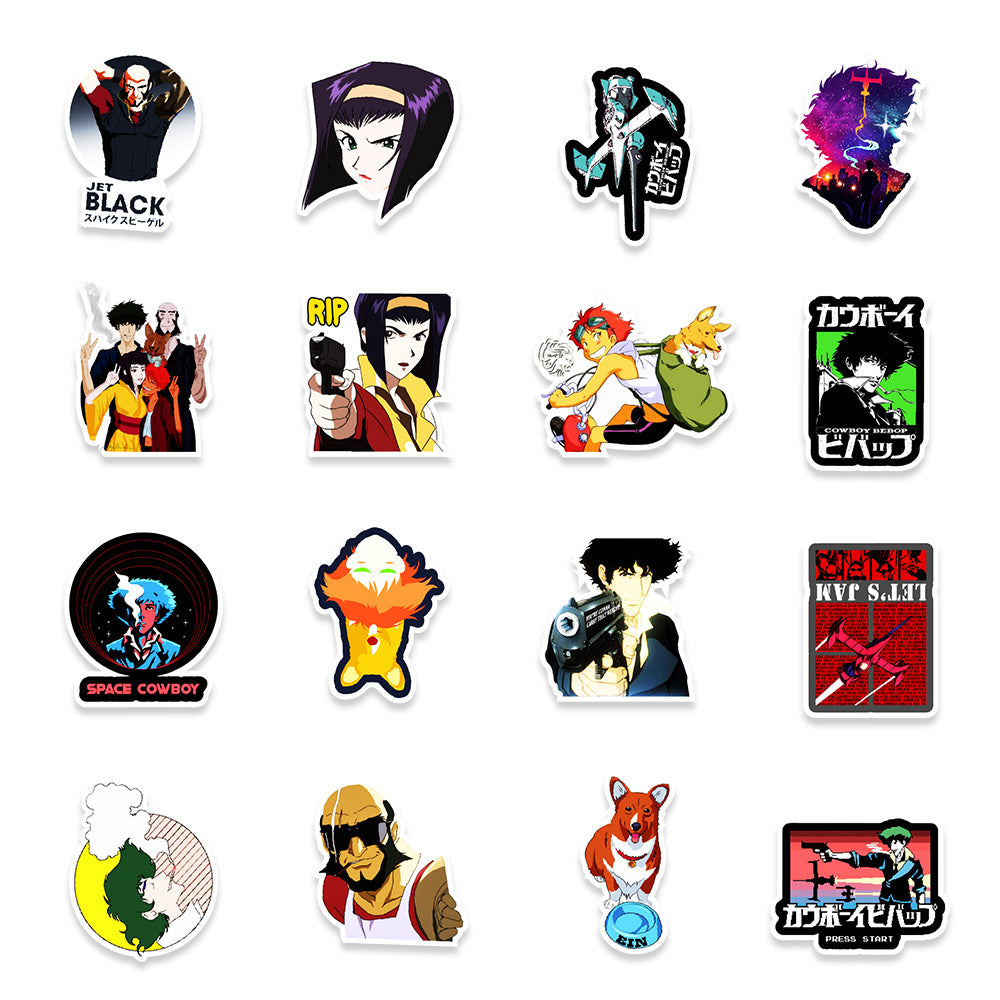 50PCS Vintage Cartoon Cowboy Stickers, Classic Animated Sheriff & Sidekick Doodles for Nostalgic Fans