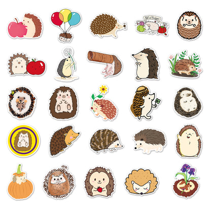 50PCS Cute Cartoon Animal Hedgehog Doodle Stickers for Skateboard Helmets, Laptops, Water Bottles, Guitars, and More Exquisite DIY Desktop Decor Decals
