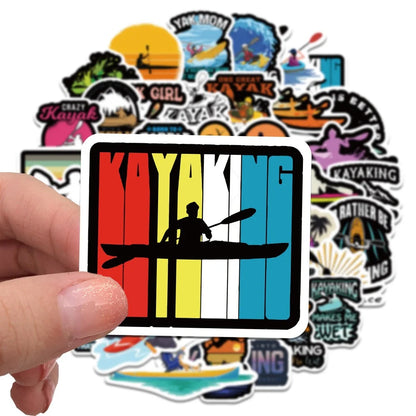 50PCS cartoon water kayak sports graffiti stickers, personalized, fashionable and creative DIY exquisite decorative stickers, luggage, laptops, ipads, guitars, helmets, cars, popular stickers, toys