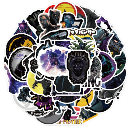 50PCS cartoon animal black panther graffiti stickers, personalized, fashionable and creative DIY trend decorative stickers, bicycles, scooters, helmets, laptops, popular and exquisite decal toys