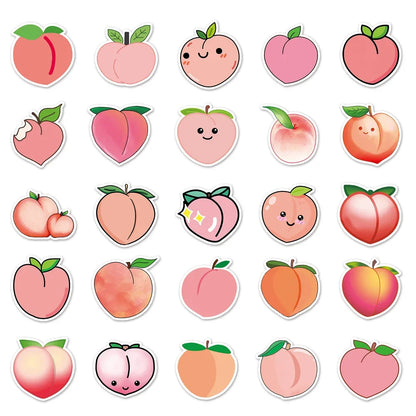 50PCS Peach Cartoon Personality Creative Sticker  DIY Guitar Refrigerator Computer Suitcase Notebook Waterproof