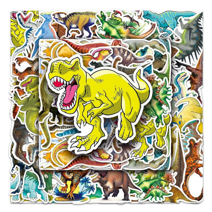 50PCS Dinosaur Animal Graffiti Waterproof Stickers Personalized Creative Decoration Trend Refrigerator Cup Guitar