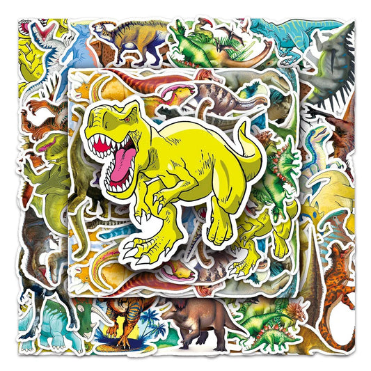 50PCS Dinosaur Animal Graffiti Waterproof Stickers Personalized Creative Decoration Trend Refrigerator Cup Guitar