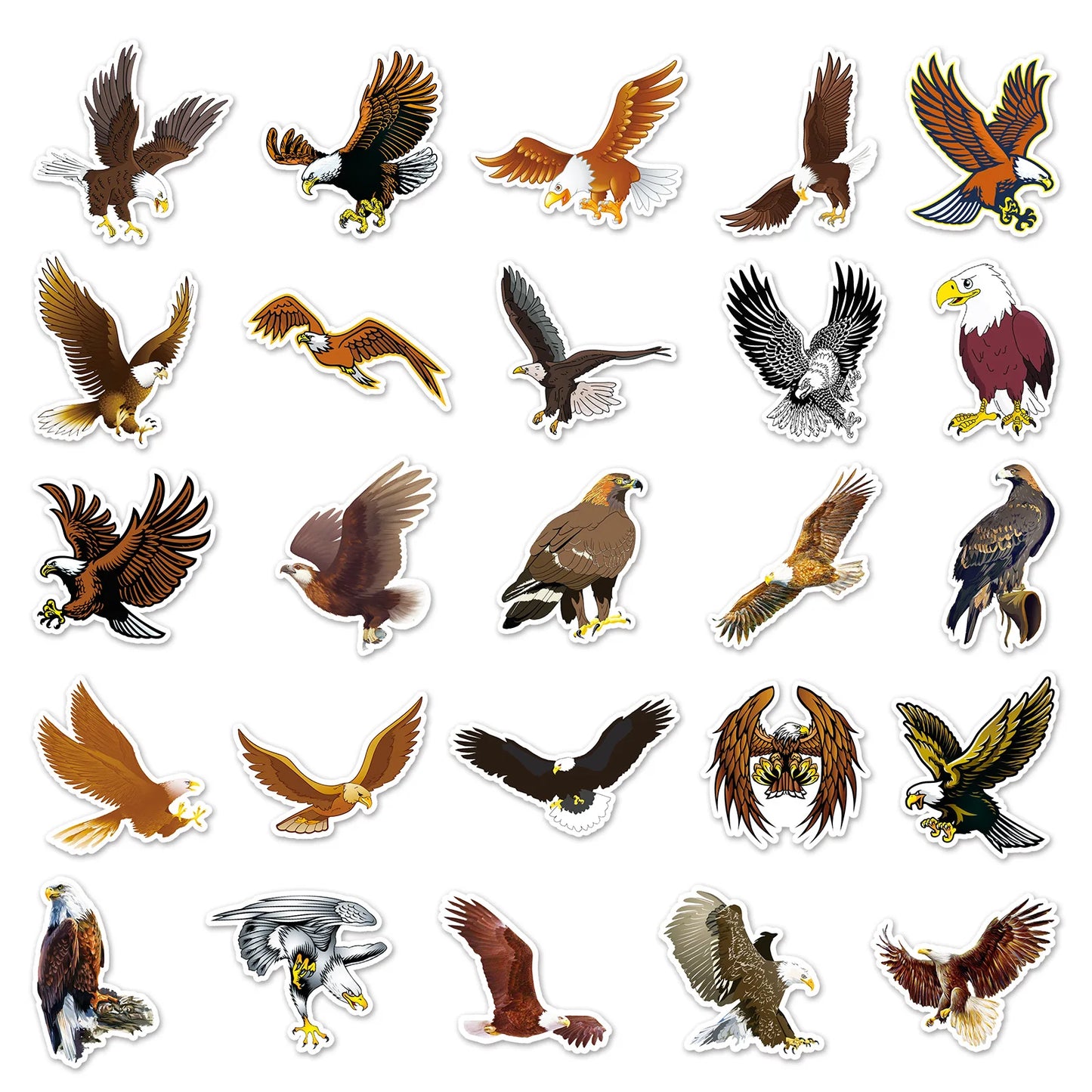 50PCS Cartoon Eagle Animal Sticker Flying Animal Graffiti Luggage Helmet Car Guitar DIY Scrapbook Toy Decoration