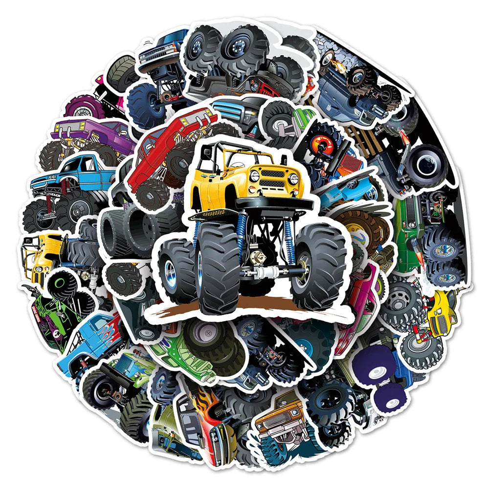 50PCS Cart Cartoon Graffiti Waterproof Sticker Personalized Creative Decoration Trend RefrigeratorCupGuitarHelmet