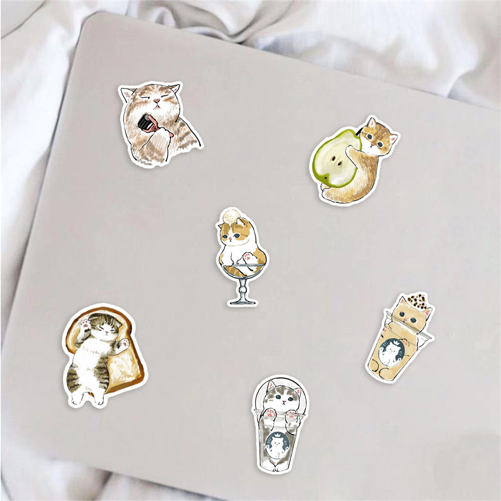 50PCS Cute Kitten Stickers - Adorable Cat Decals for Laptops, Water Bottles, Planners & Cat Lover Gifts
