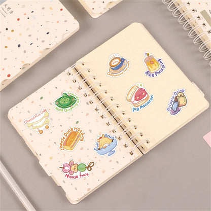 50PCS English Cartoon Animal Food Stickers Graffiti DIY Helmet Skateboard Suitcase Luggage Decals PVC Stickers