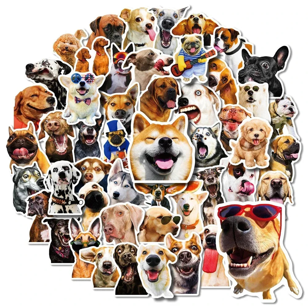 50PCS Cartoon Cute Pet Dog Animal Creative Graffiti Sticker Bike Skateboard DIY Helmet Notebook Guitar Computer
