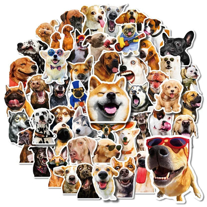 50PCS Cartoon Cute Pet Dog Animal Creative Graffiti Sticker Bike Skateboard DIY Helmet Notebook Guitar Computer