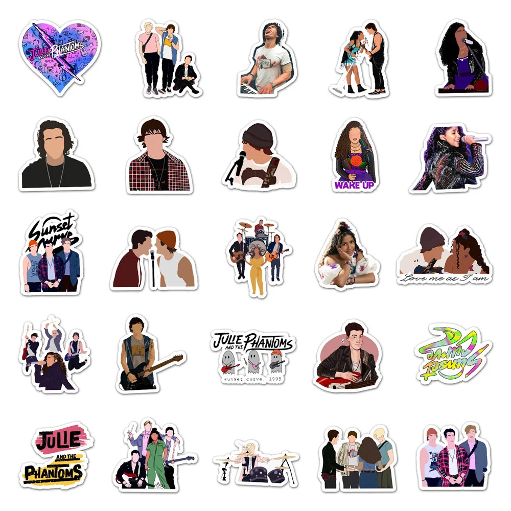 50PCS American TV Series Julie and The Phantom Boy Personality Stickers Laptop Luggage Stationery Stickers