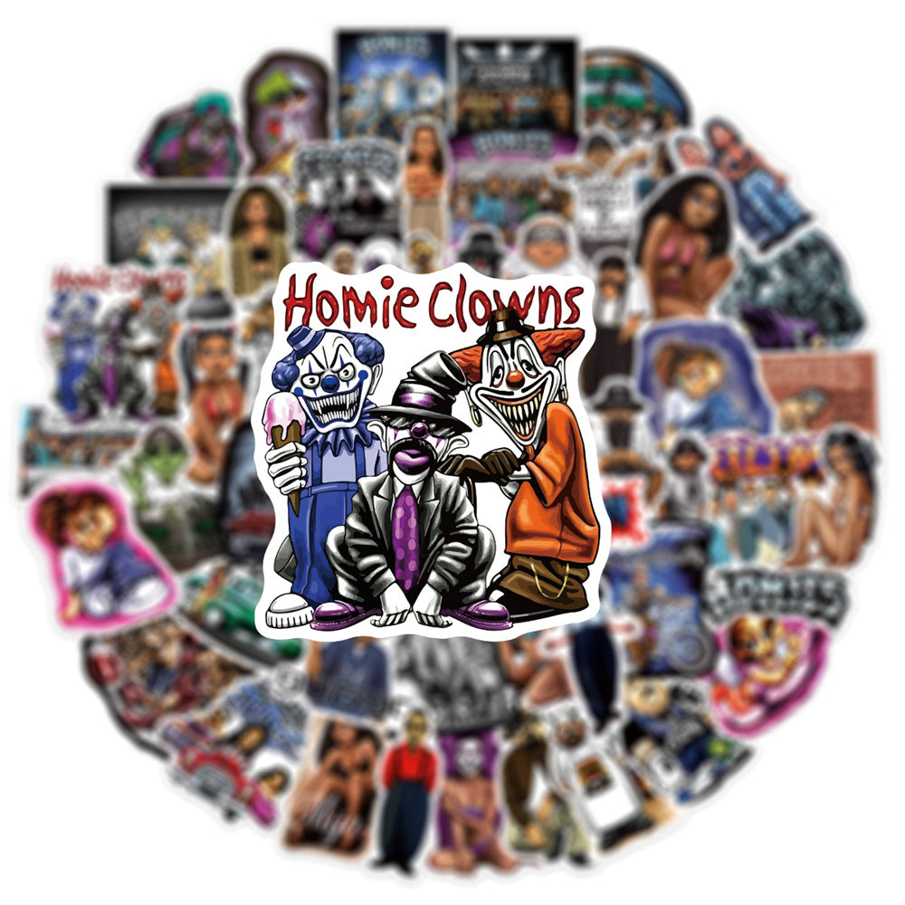 50PCS New Hip-Hop Aesthetic Homies Cartoon Graffiti Stickers for Suitcases, Laptops, Guitars, Water Bottles, Decorative Decals, Toys
