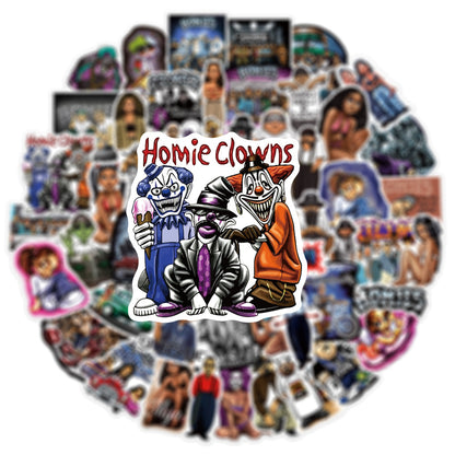 50PCS New Hip-Hop Aesthetic Homies Cartoon Graffiti Stickers for Suitcases, Laptops, Guitars, Water Bottles, Decorative Decals, Toys