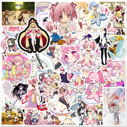 50PCS Magical Girl Transformation Stickers, Cute Anime Doodles of Sparkle, Power, and Friendship for Fans