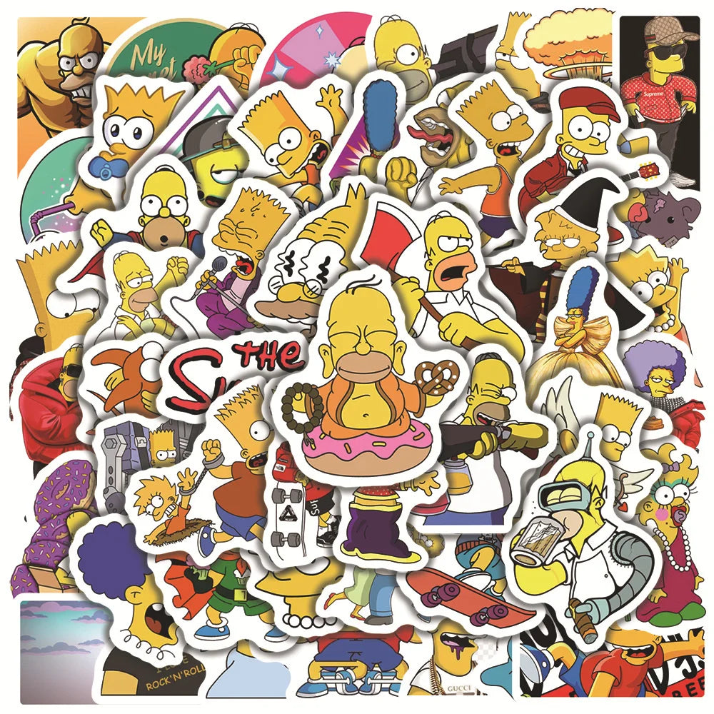 50PCS European and American Cartoon Animation Graffiti Stickers Water Cup Suitcase Laptop Skateboard Stickers