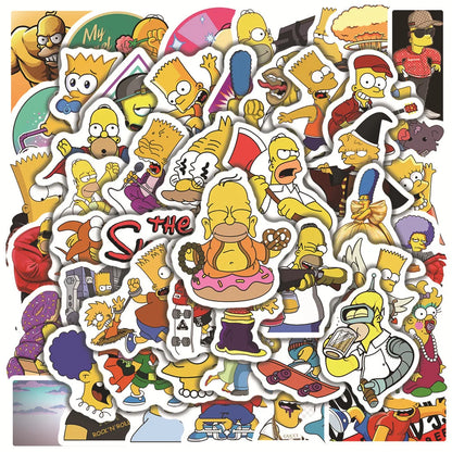 50PCS European and American Cartoon Animation Graffiti Stickers Water Cup Suitcase Laptop Skateboard Stickers