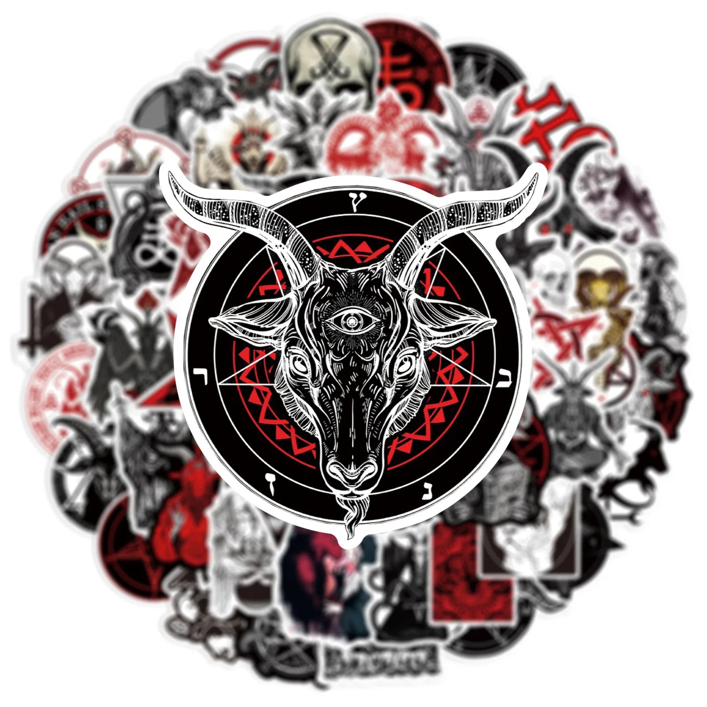 50PCS New Trend Devil Satan Sticker Graffiti Helmet Water Cup DIY Waterproof PVC Graffiti Sticker personal Toys