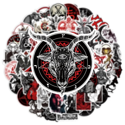 50PCS New Trend Devil Satan Sticker Graffiti Helmet Water Cup DIY Waterproof PVC Graffiti Sticker personal Toys