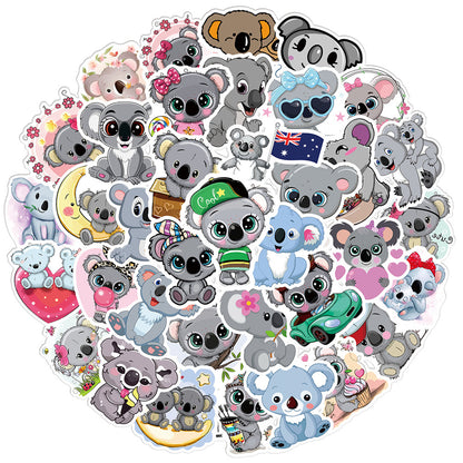 50PCS Cute Koala Stickers - Australian Animal Decals for Laptops, Water Bottles, Planners & Animal Lover Gifts