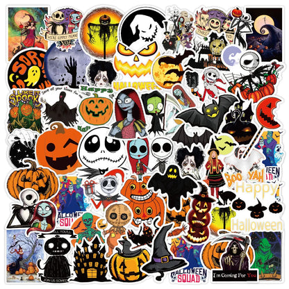 50PCS Cartoon Flowers Blooming Elements Sticker Graffiti Car Computer  DIY Scrapbook Wall Sticker Toy Decoration