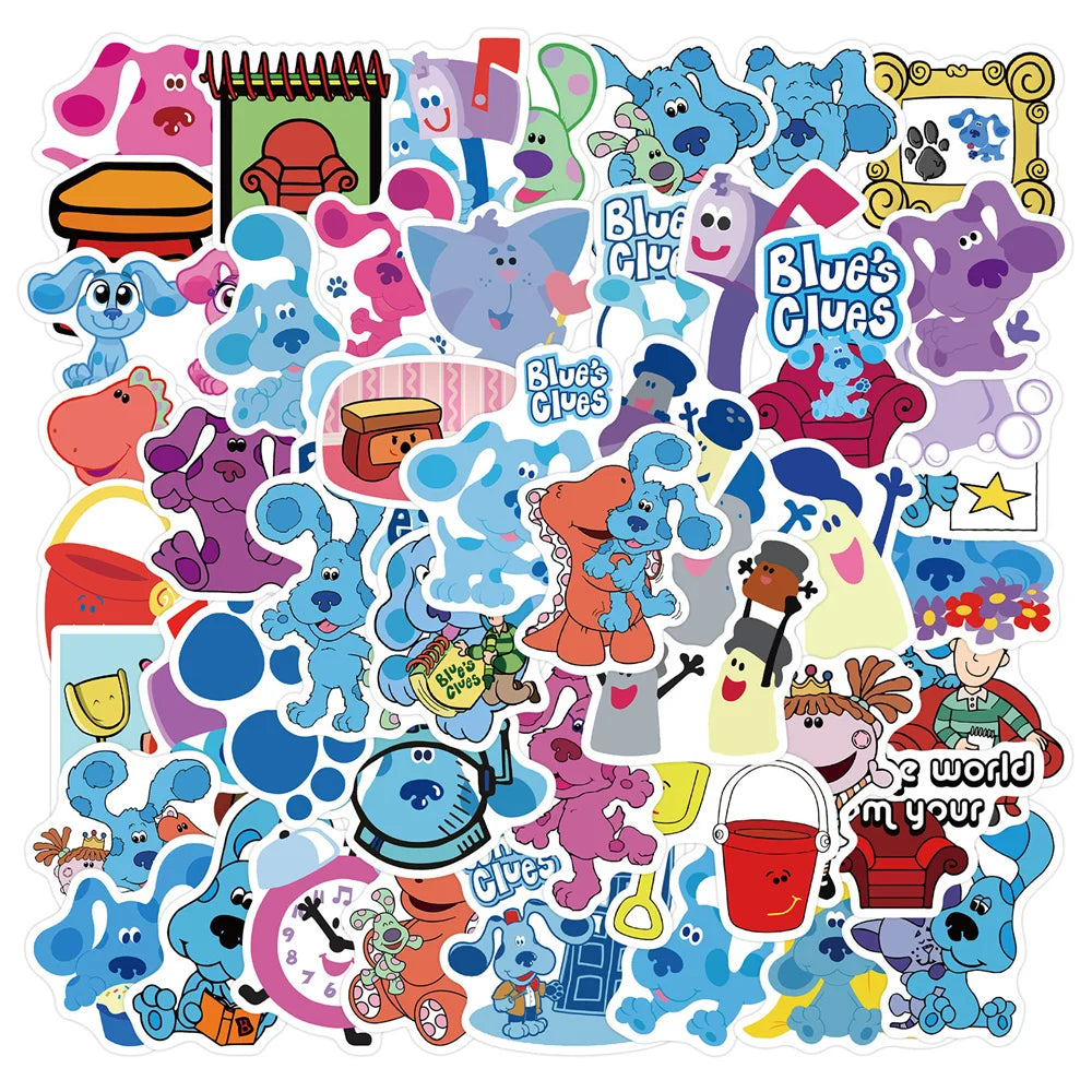 50PCS Cartoon Blue Dalmatians Stickers  Laptop DIY Luggage Guitar Ipad Kawaii Stickers