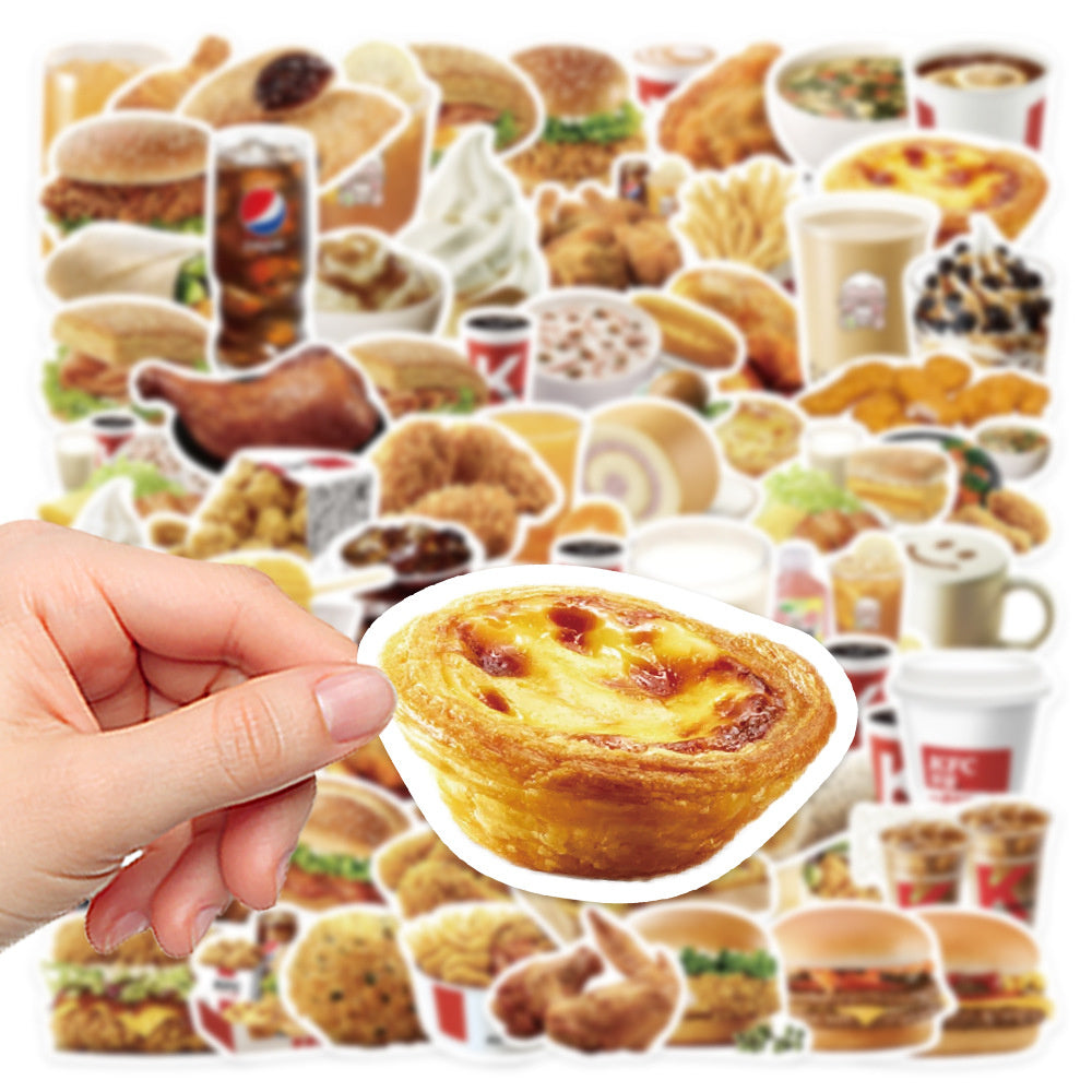 64PCS Burger Civilization Stickers - Fast Food Archaeology Decals for Culinary Stratigraphy Maps, Condiment Colonialism Logs & Patty Paradigm Studies