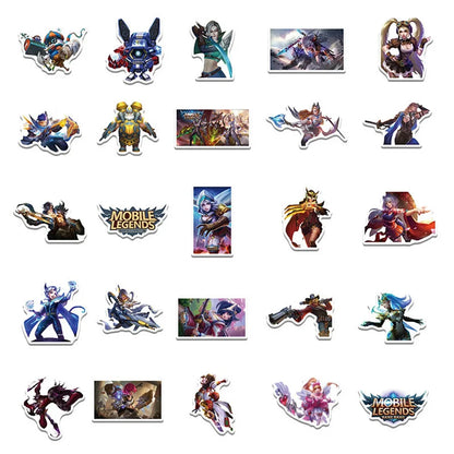50PCS Games Mobile Legends Endless Duel Graffiti Waterproof Sticker Suitcase Notebook Refrigerator Skate board Helmet