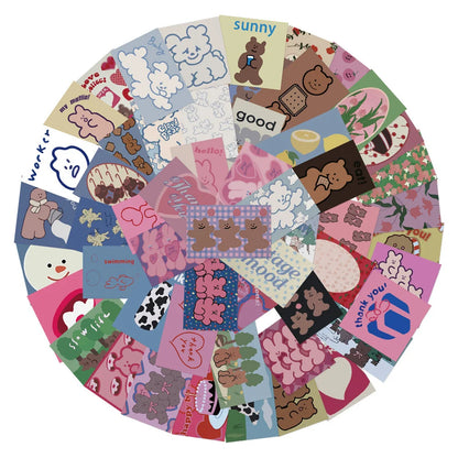50PCS Little Fresh Girly Heart Graffiti Waterproof Sticker Toy Decoration Notebook Gift iPad Guitar PVC Sticker